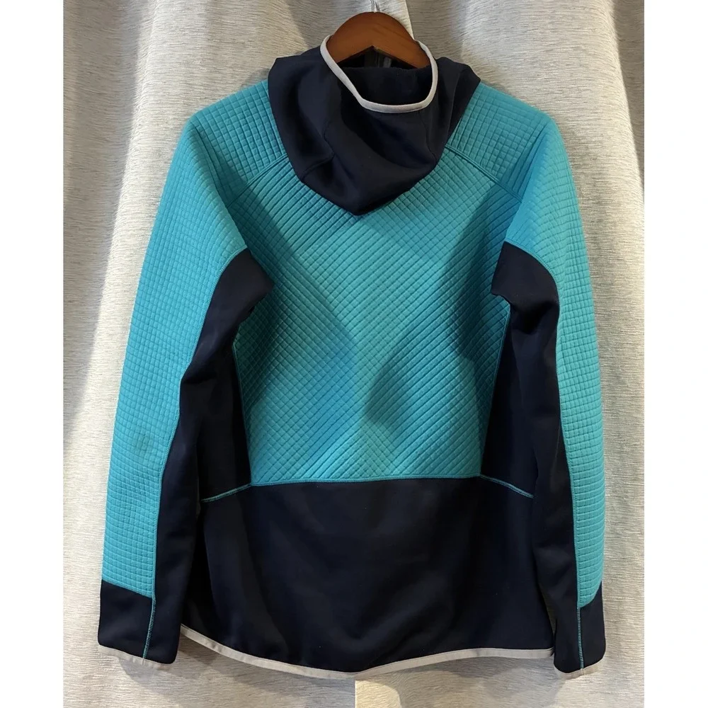 Patagonia Dual Aspect Hoody Jacket Womens Large Blue Stretch Shell Coat Hiking